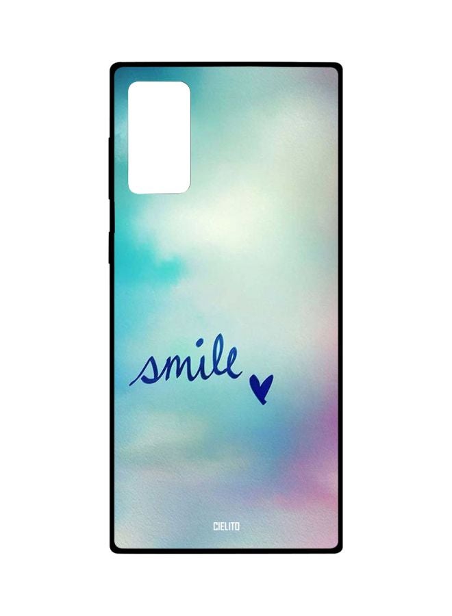 سيليتو غطاء حماية بطبعة كلمة "Smile" لهاتف سامسونج جالاكسي نوت 20 أزرق/ وردي/ أبيض - Image 1