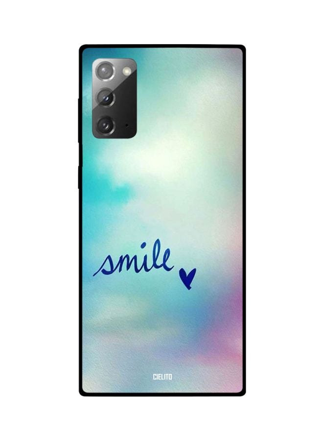 سيليتو غطاء حماية بطبعة كلمة "Smile" لهاتف سامسونج جالاكسي نوت 20 أزرق/ وردي/ أبيض - Image 2