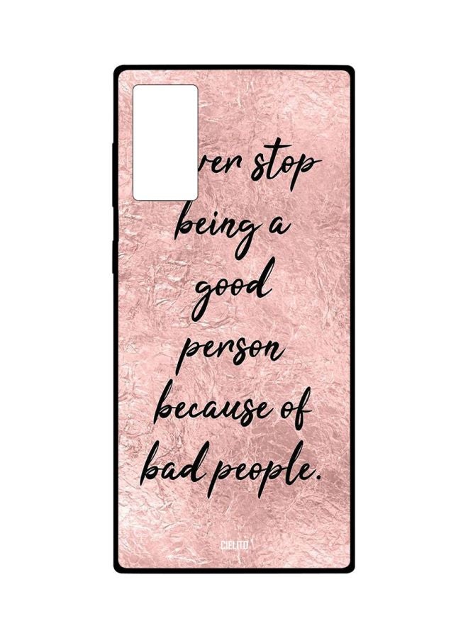 سيليتو غطاء حماية بنمط مطبوع بعبارة لهاتف سامسونج جالاكسي نوت 20 وردي/أسود - Image 1