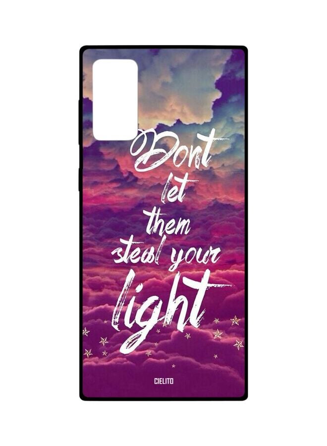 CIELITO Quote Printed Protective Case Cover For Samsung Galaxy Note 20 Purple/White/Blue - Image 1