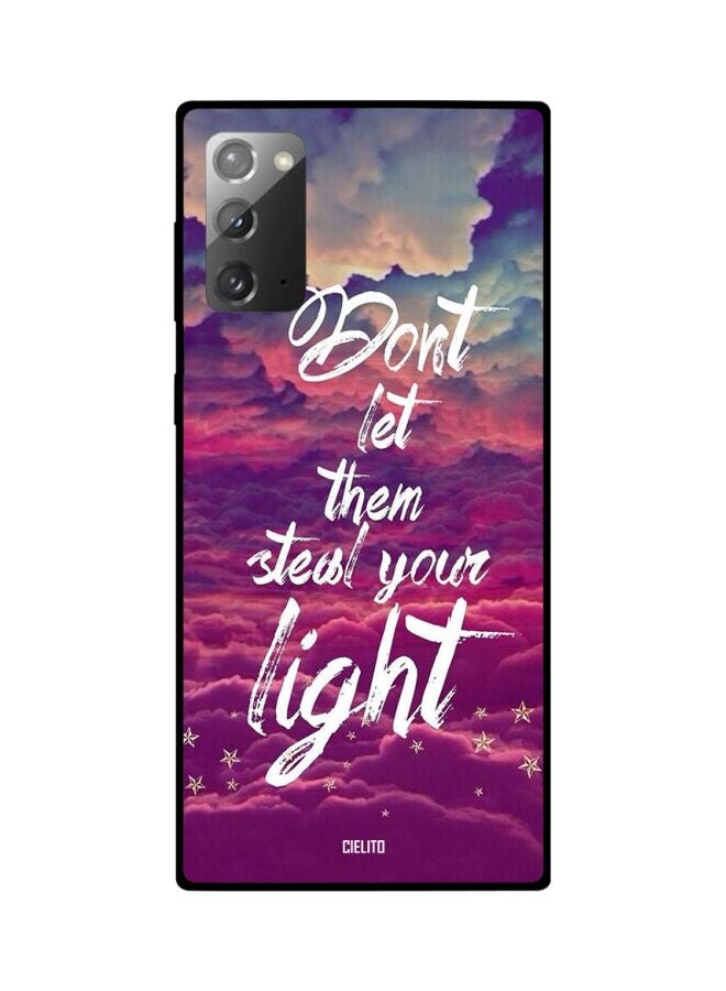CIELITO Quote Printed Protective Case Cover For Samsung Galaxy Note 20 Purple/White/Blue - Image 2