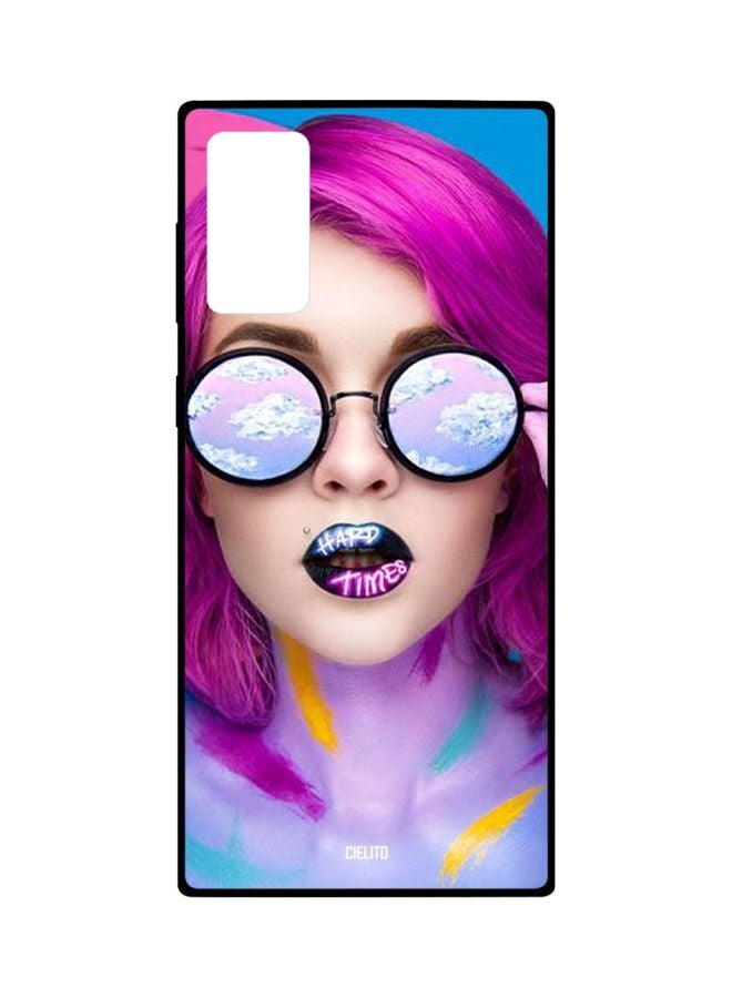 سيليتو غطاء حماية بطبعة فتاة لهاتف سامسونج جالاكسي نوت 20 أرجواني/بيج/أزرق - Image 1