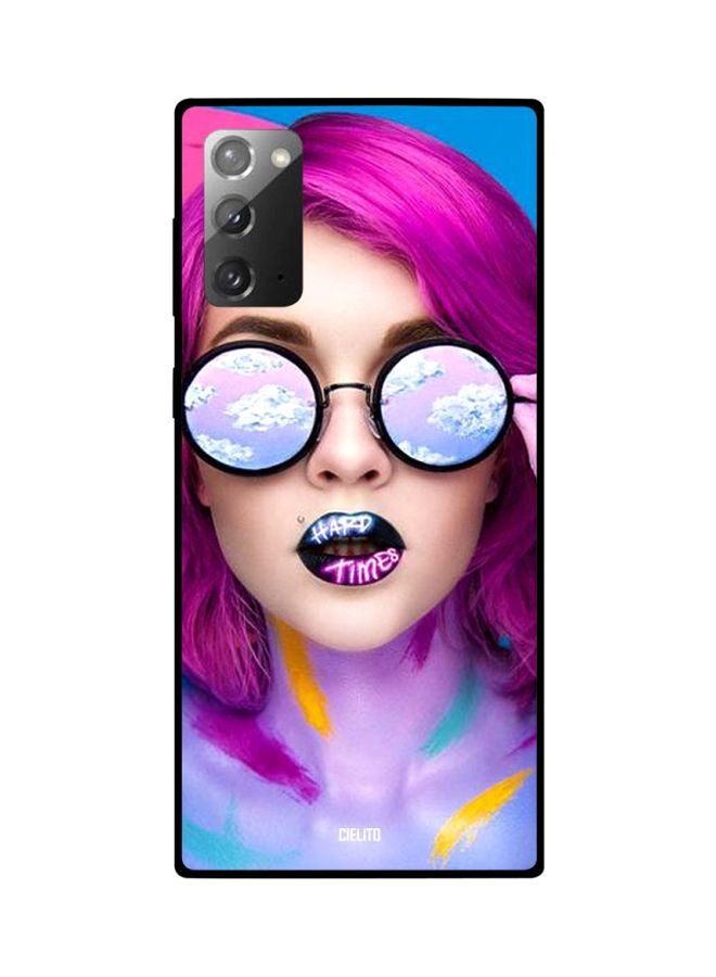 سيليتو غطاء حماية بطبعة فتاة لهاتف سامسونج جالاكسي نوت 20 أرجواني/بيج/أزرق - Image 2