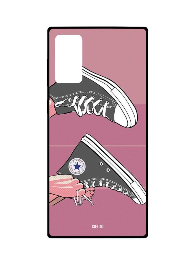 سيليتو غطاء حماية بطبعة حذاء لهاتف سامسونج جالاكسي نوت 20 وردي/رمادي/أبيض - Image 1