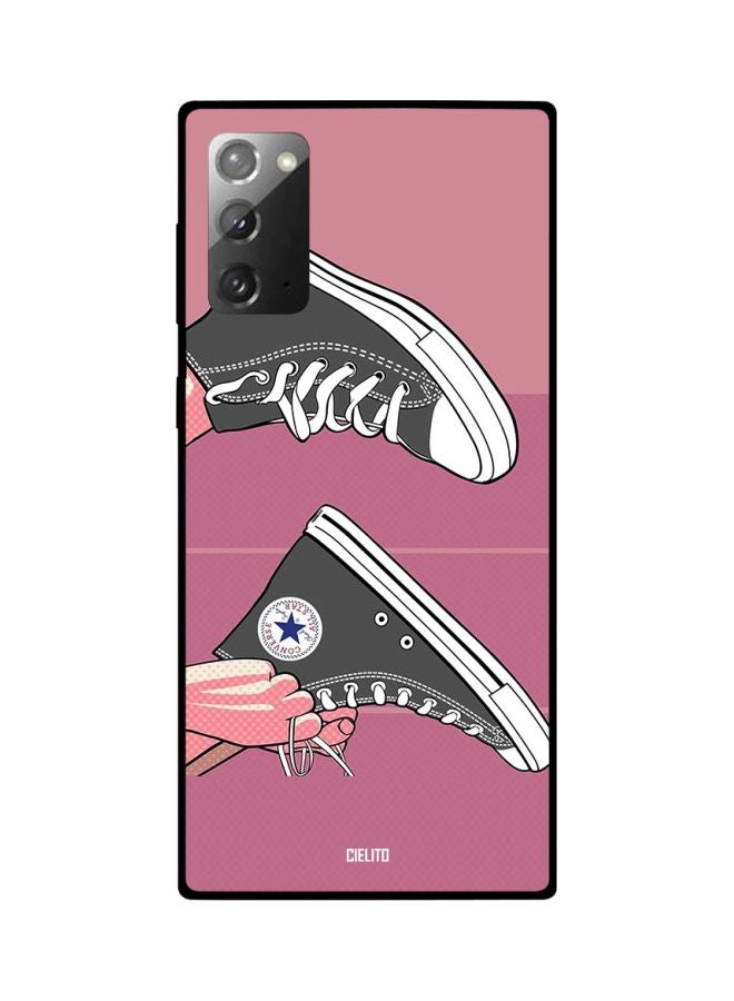 سيليتو غطاء حماية بطبعة حذاء لهاتف سامسونج جالاكسي نوت 20 وردي/رمادي/أبيض - Image 2