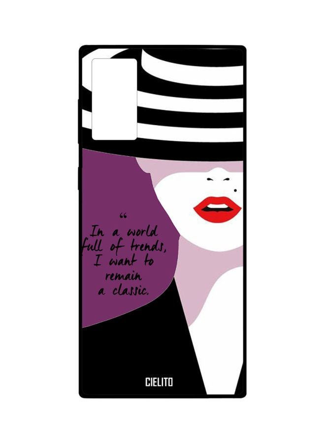 CIELITO Quote Printed Case Cover For Samsung Galaxy Note20 Purple/White/Black - Image 1