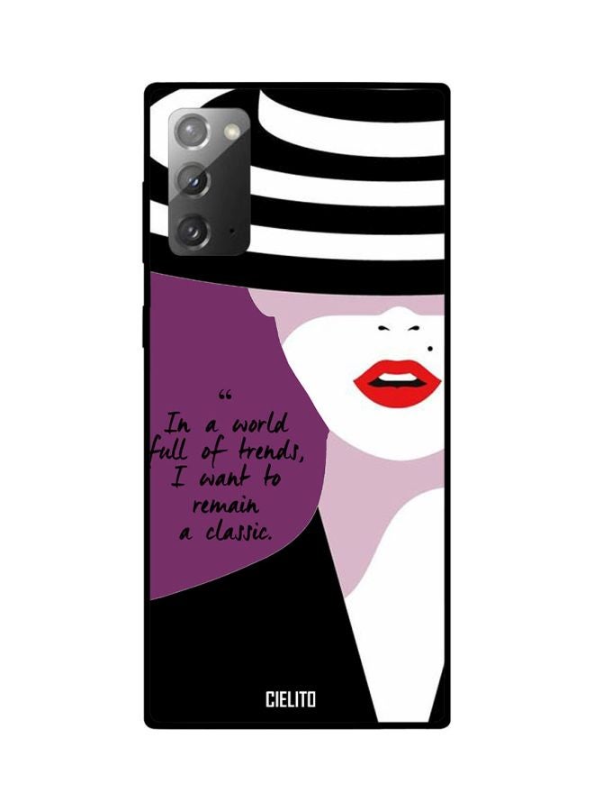 CIELITO Quote Printed Case Cover For Samsung Galaxy Note20 Purple/White/Black - Image 2
