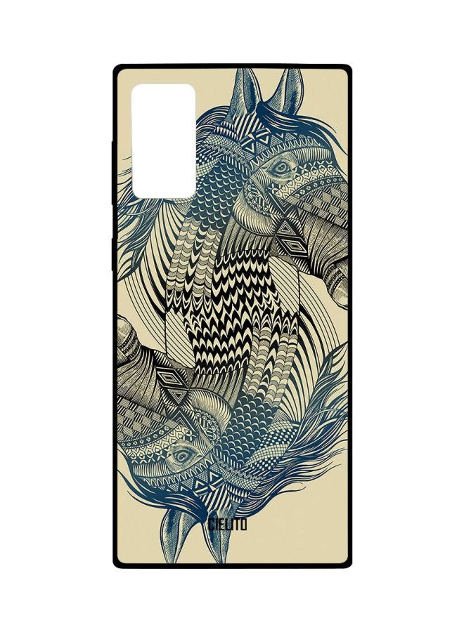 CIELITO Horse Printed Case Cover For Samsung Galaxy Note20 Beige/Blue/Grey - Image 1