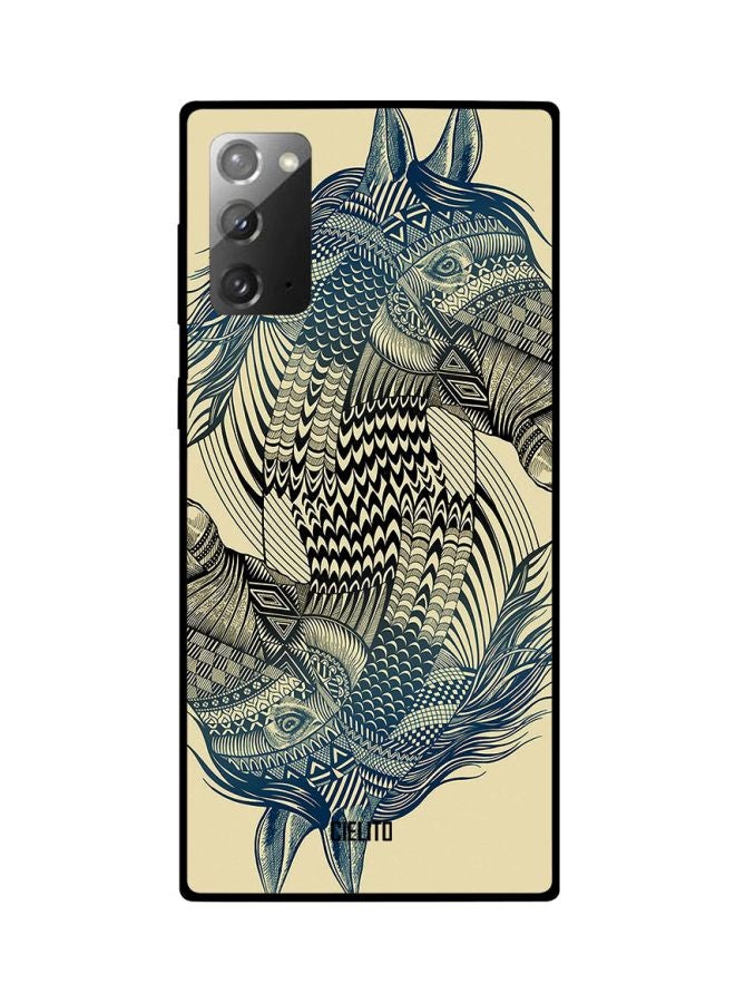 CIELITO Horse Printed Case Cover For Samsung Galaxy Note20 Beige/Blue/Grey - Image 2