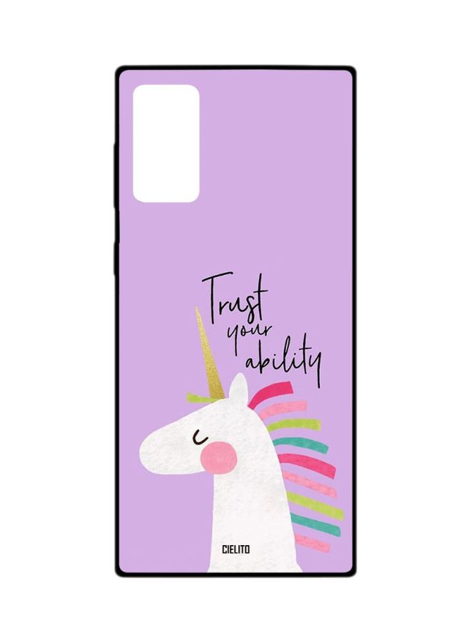 CIELITO Trust Your Ability Printed Case Cover For Samsung Galaxy Note20 Purple/White/Black - Image 1
