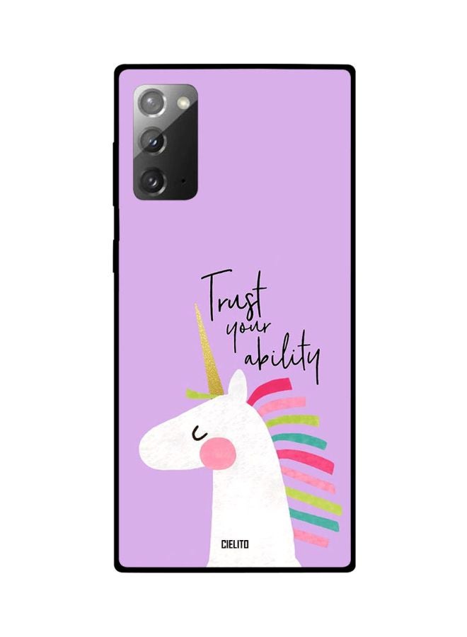 CIELITO Trust Your Ability Printed Case Cover For Samsung Galaxy Note20 Purple/White/Black - Image 2