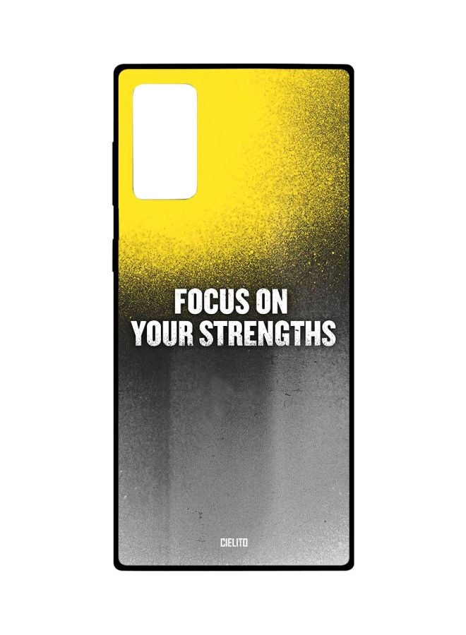 CIELITO Focus on Your Strengths Printed Case Cover For Samsung Galaxy Note20 Yellow/Grey/White - Image 1