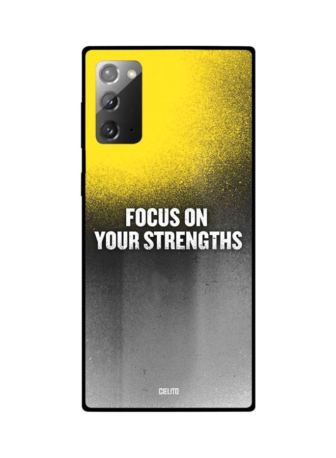 CIELITO Focus on Your Strengths Printed Case Cover For Samsung Galaxy Note20 Yellow/Grey/White - Image 2