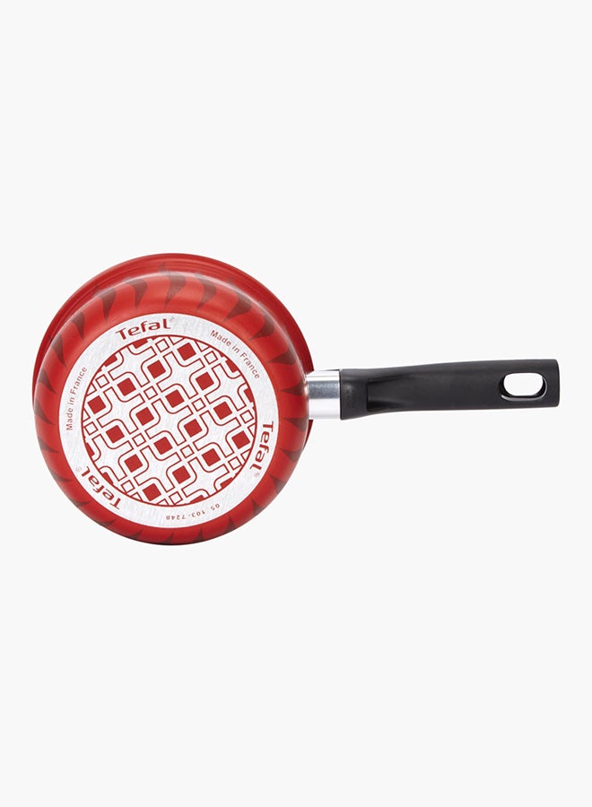 Tempo Flame Sauce Pan With Lid Aluminum Non-Stick Red/Black/Clear 16cm
