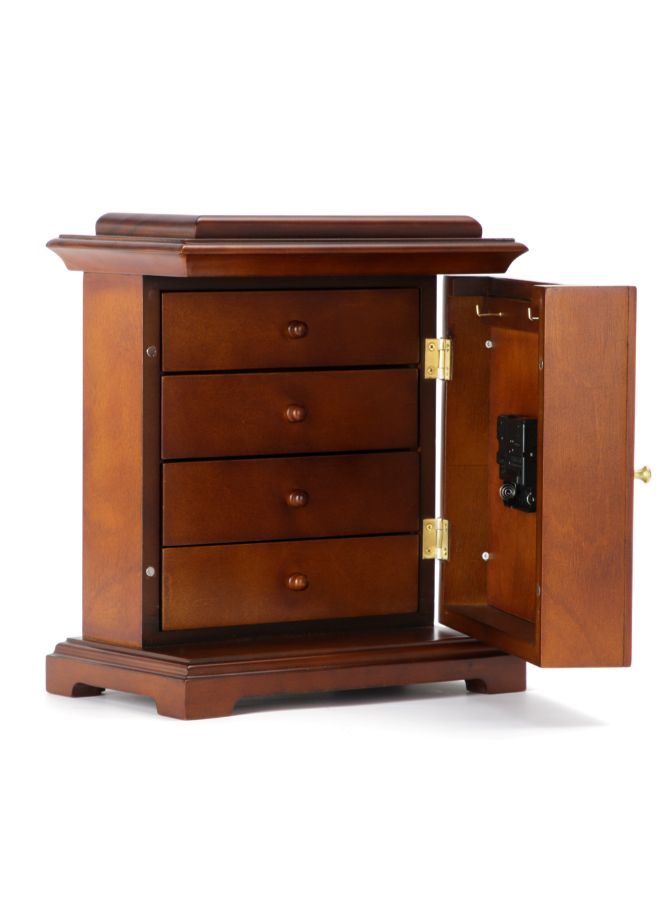 ويلينجدن ساعة بإطار من الخشب الصلب ذات تصميم أوروبي رائع ومتطور بني 29x25x15.8سم - Image 5