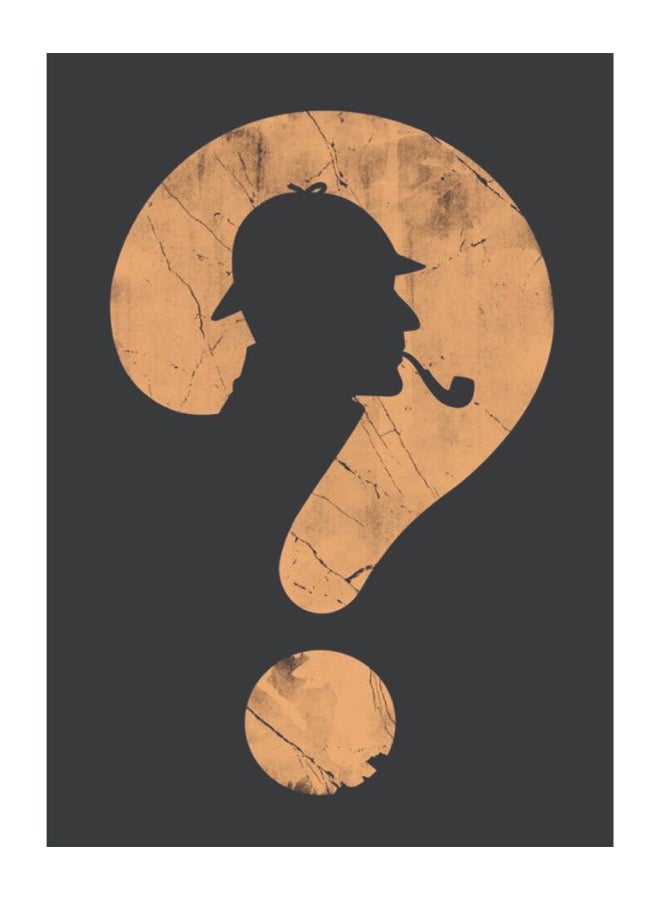 زوت لوحة فنية لديكور الحائط تمثل علامة استفهام كبيرة أسود / بيج 50x70سم