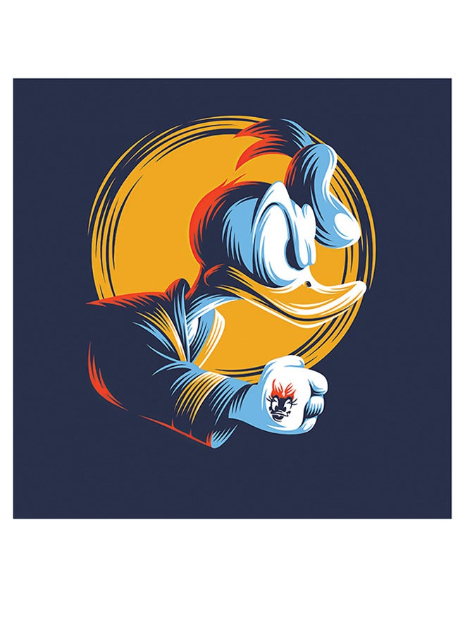 Atiq Donald Duck Themed Printed MDF Wall Art Blue/Yellow/White 30x30cm - Image 1