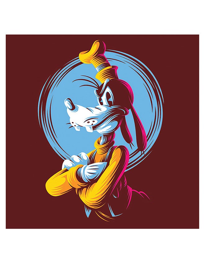 Atiq - Goofy Themed Printed MDF Wall Art Brown/Blue/Yellow 30x30cm - Image 1