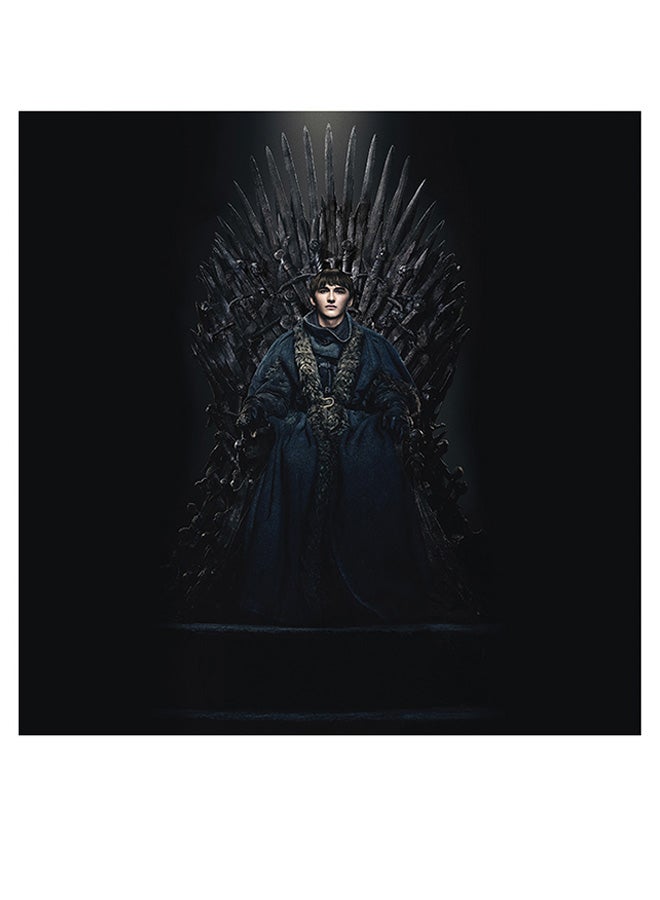 Atiq Bran Stark Game Of Thrones Themed Printed MDF Wall Art Black/Beige/Gray 30x30cm - Image 1