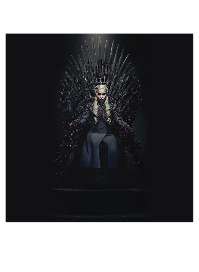 Atiq Daenerys Targaryen, Game Of Thrones Themed Printed MDF Wall Art Black/Beige/Gray 30x30cm - Image 1