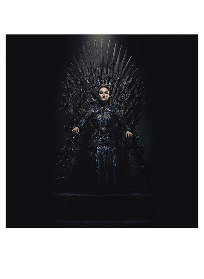 Atiq Sansa Stark Game Of Thrones Themed Printed MDF Wall Art Black/Beige/Gray 30x30cm - Image 1