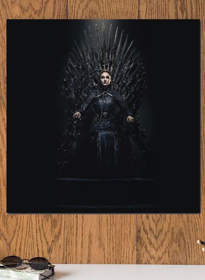Atiq Sansa Stark Game Of Thrones Themed Printed MDF Wall Art Black/Beige/Gray 30x30cm - Image 2