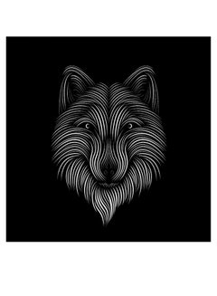 Atiq Fox  Themed Printed MDF Wall Art Black/White 30x30cm  - Image 1