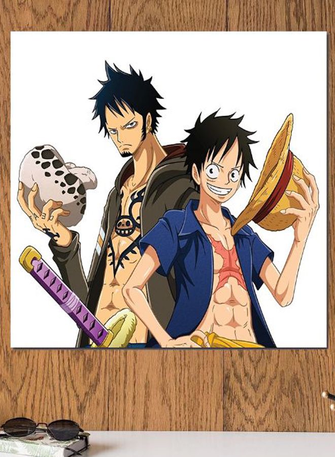 Atiq Anime Themed Printed MDF Wall Art White/Beige/Yellow 30x30cm - Image 2