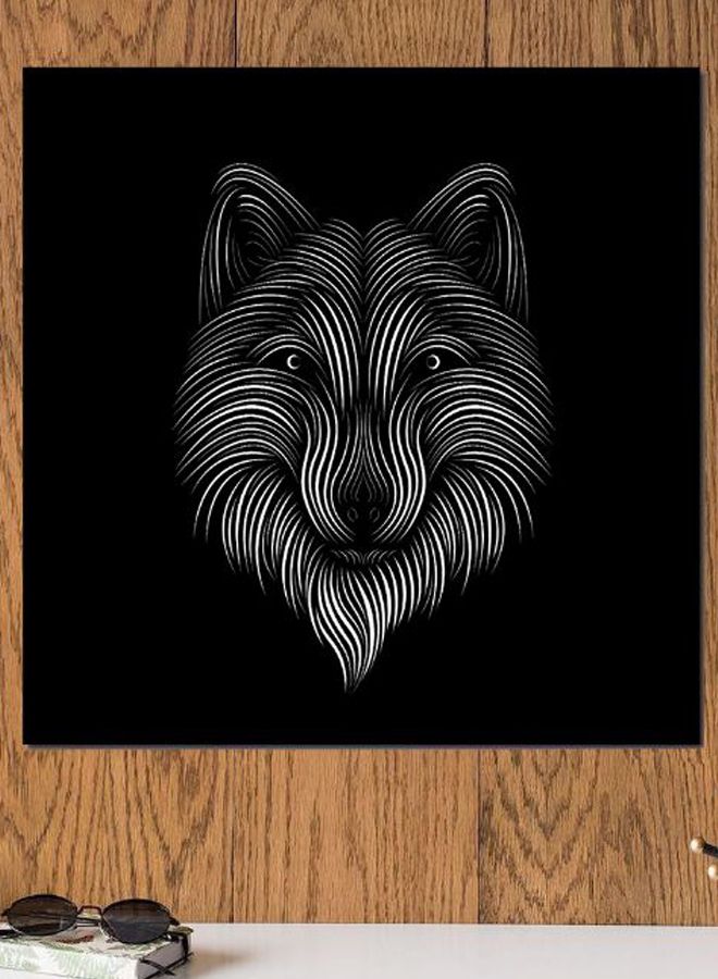 Atiq Fox  Themed Printed MDF Wall Art Black/White 30x30cm  - Image 2