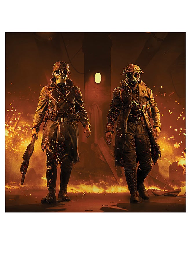 أتيك لوحة فنية من خشب MDF بطبعة صورة ساحة المعركة أصفر/أسود 30x30سم - Image 1