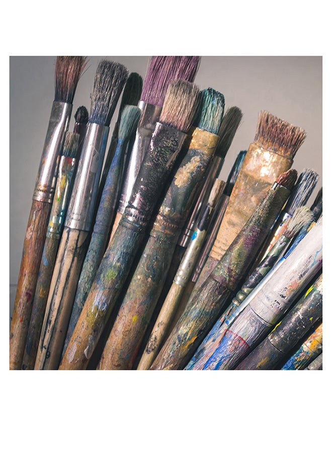 أتيك لوحة فنية من خشب MDF بطبعة فرش متعدد الألوان 30x30سم - Image 1