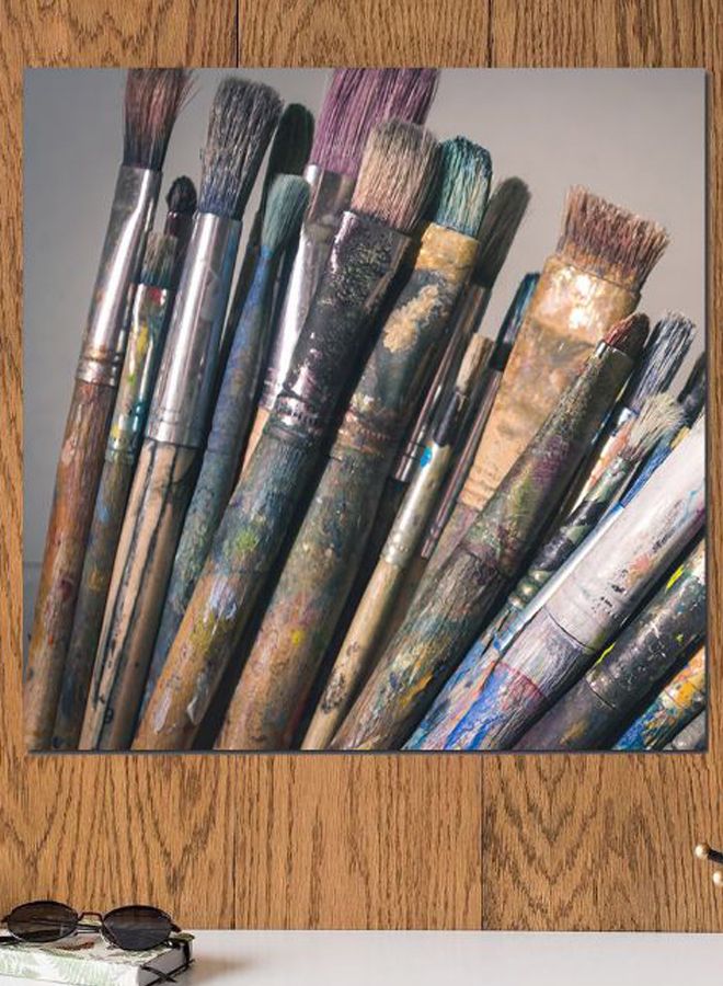 أتيك لوحة فنية من خشب MDF بطبعة فرش متعدد الألوان 30x30سم - Image 2