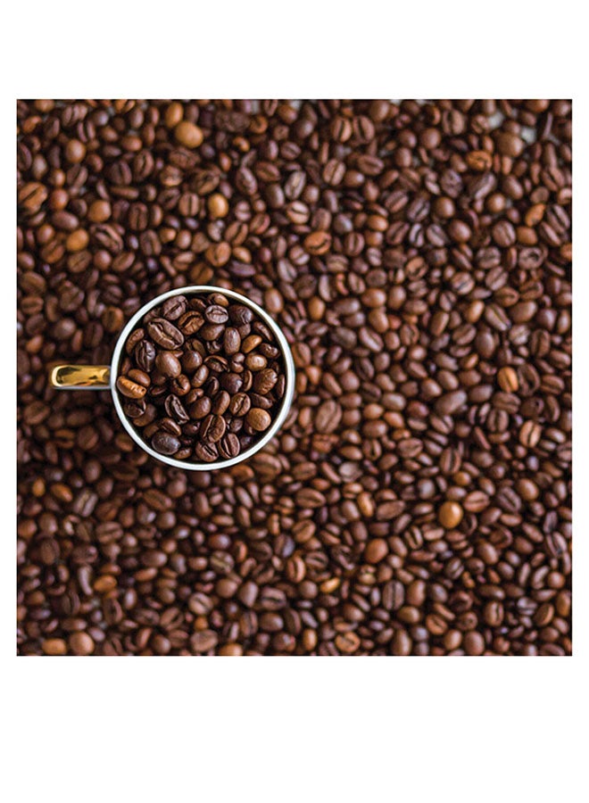 Atiq Coffee Lovers Themed Printed MDF Wall Art Brown/Silver 30x30cm - Image 1