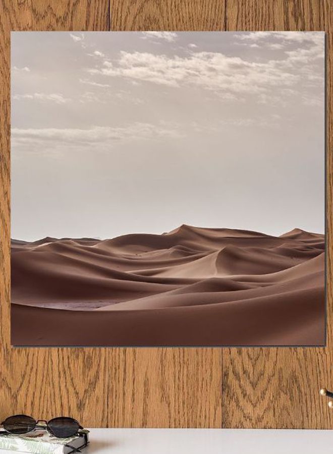 Atiq - Desert Themed Printed MDF Wall Art Brown/Gray/White 30x30cm - Image 1