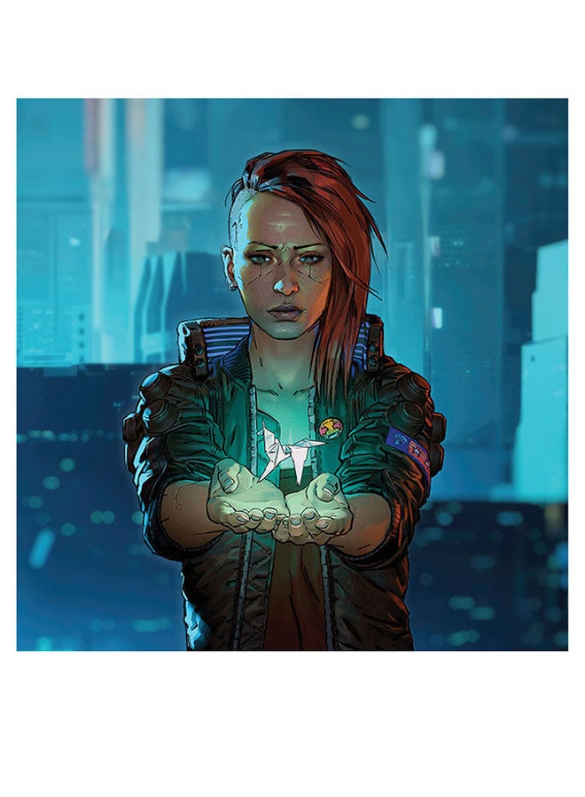 Atiq - Cyberpunk Game Themed Wall Decor Blue/Beige/Brown 30x30cm - Image 1