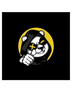 Cool Panda Themed Wall Decor White/Brown/Yellow 30x30cm