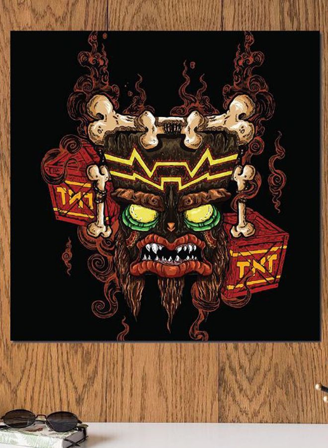 Atiq Crash Bash Themed Wall Decor Black/Yellow/Brown 30x30cm - Image 2