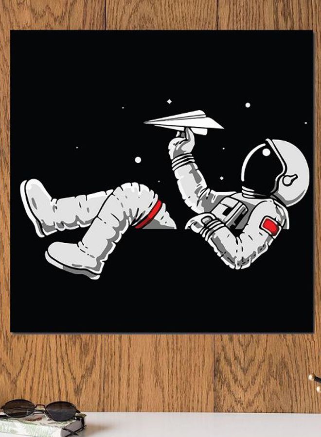 أتيك لوحة لديكور الحائط بتصميم مستوحى من رواد الفضاء أسود / أبيض / أحمر 30x30سم - Image 2