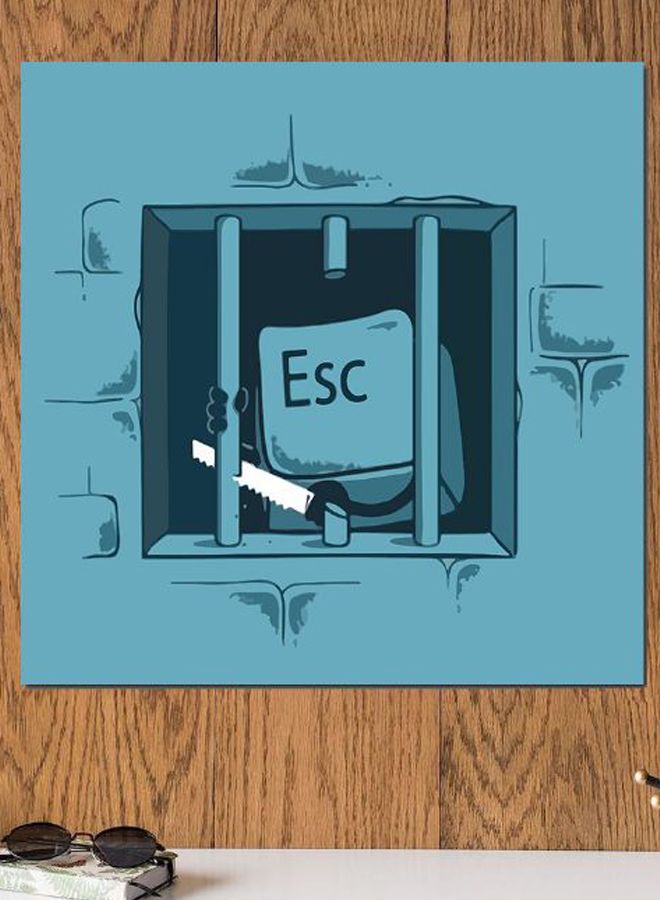أتيك زينة حائط بتصميم ESC . أسود/أزرق 30x30سم  - Image 2