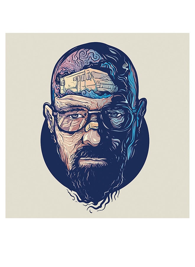 أتيك ديكور للحائط بتصميم مستوحى من مسلسل "Breaking Bad" أزرق/بيج/أحمر 30x30سم - Image 1