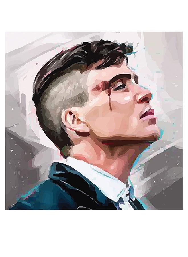 Atiq Thomas Shelby Themed Wall Decor Blue/Beige/Grey 30x30cm  - Image 1