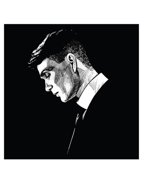 Thomas Shelby Themed Wall Decor Black/White 30x30cm