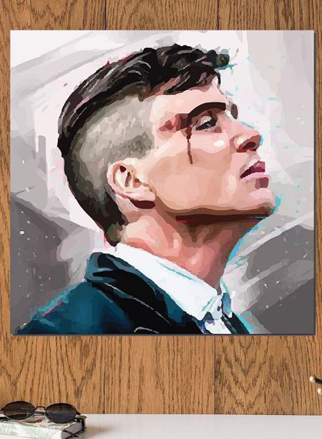 Atiq Thomas Shelby Themed Wall Decor Blue/Beige/Grey 30x30cm  - Image 2