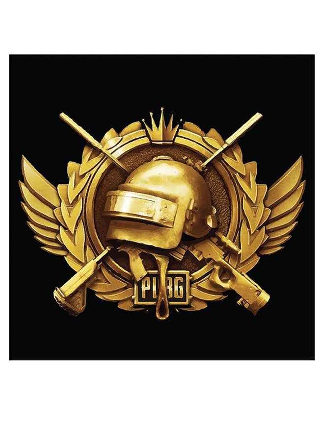 أتيك لوحة فنية تمثل لعبة PUBG أسود/ذهبي 30x30سم - Image 1