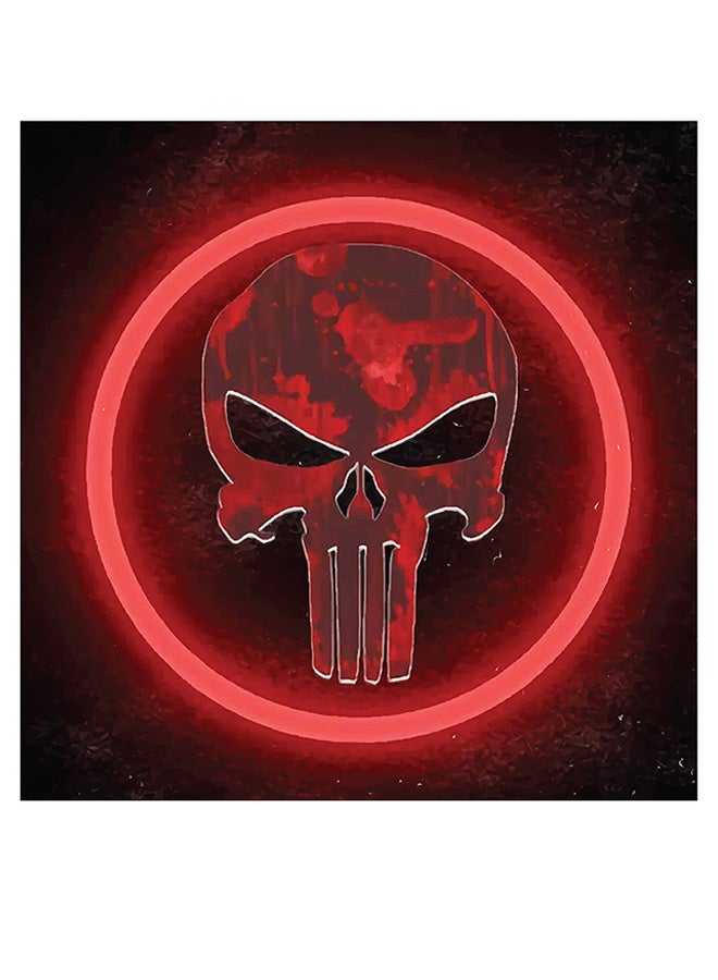 أتيك لوحة فنية لديكور الحائط تمثل شعار بانيشر رمادي / أحمر / أسود 30x30سم - Image 1