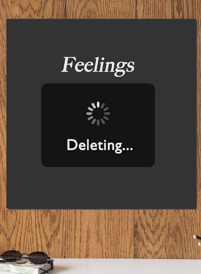 أتيك لوحة فنية بطبعة معبرة عن المشاعر أسود/ أبيض 30x30سم - Image 2