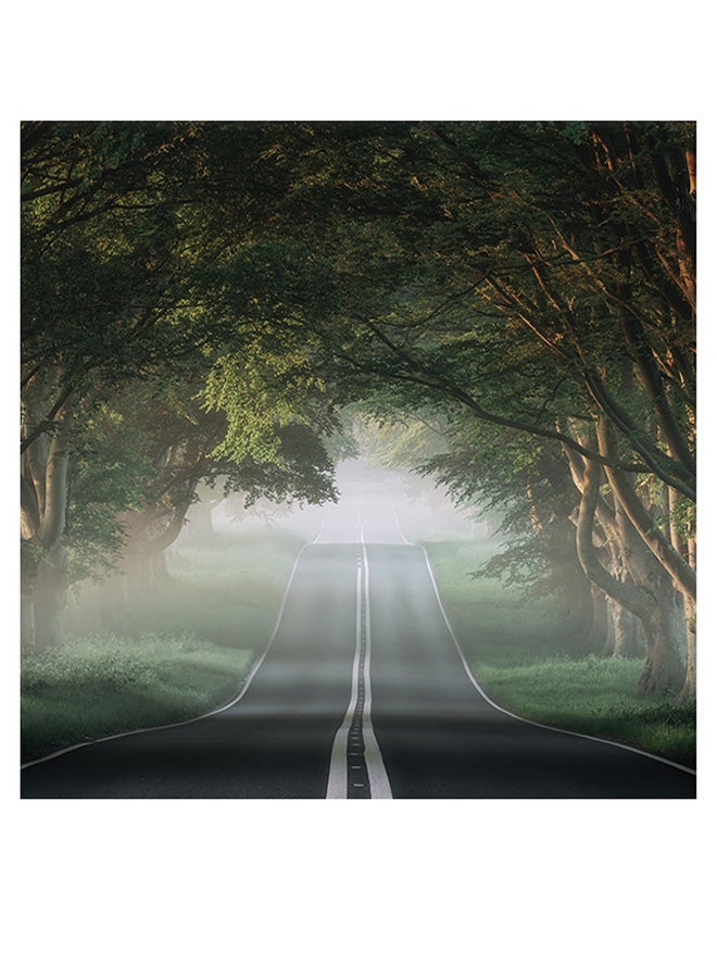 Atiq - Road Themed Wall Art Green/Brown/Grey 30x30cm - Image 1