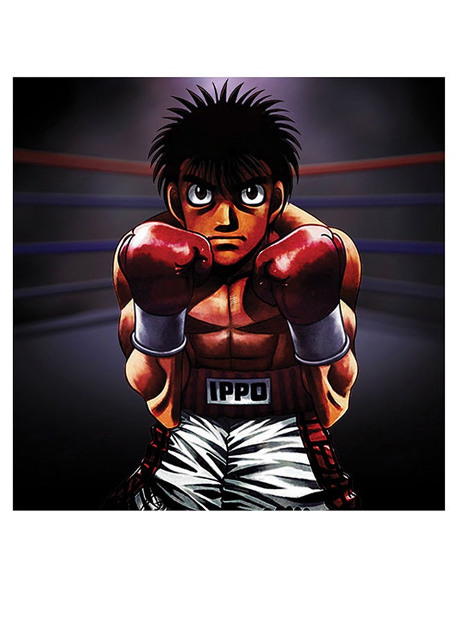 Atiq Anime Boxer Themed Wall Art Yellow/Purple/Black 30x30cm  - Image 1