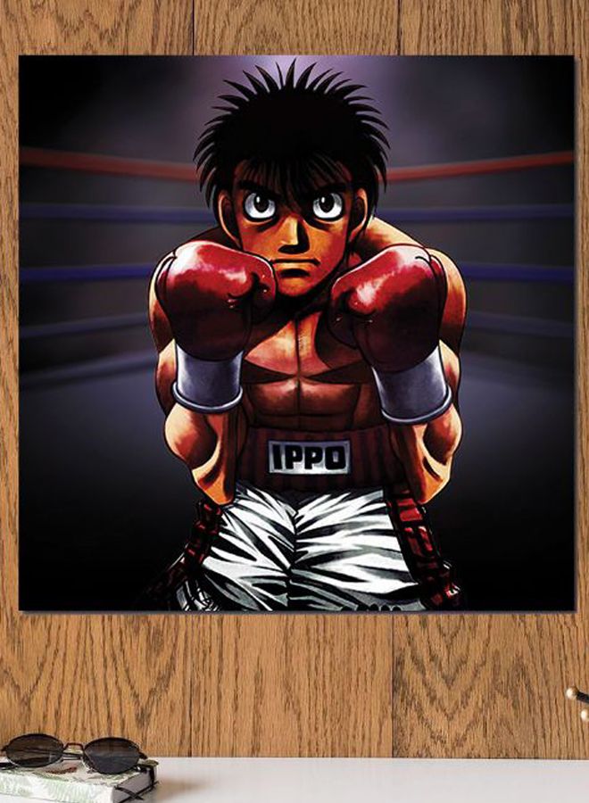 Atiq Anime Boxer Themed Wall Art Yellow/Purple/Black 30x30cm  - Image 2