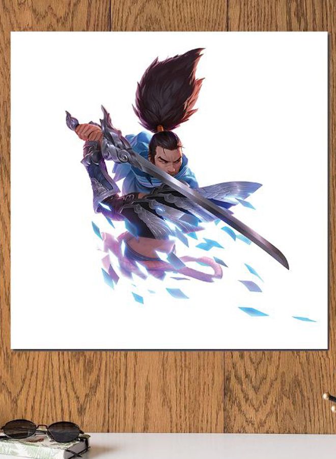 Atiq - Legends Of Runeterra Themed Wall Art Blue/Brown/Silver 30x30cm - Image 1